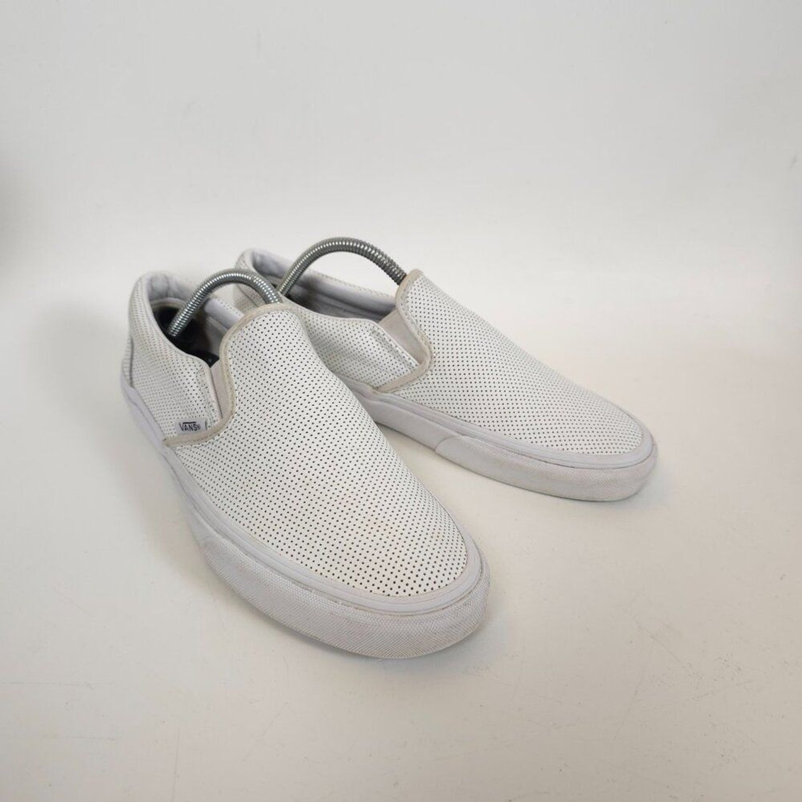 Vans Classic Slip-On Perforated White Leather Sneakers Unisex
