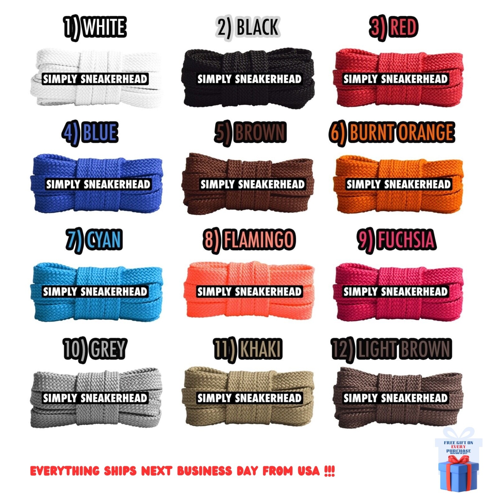 2024 NEW CLASSIC FLAT VIBRANT PREMIUM COLORFUL SHOELACES GIFT LACES REPLACEMENT