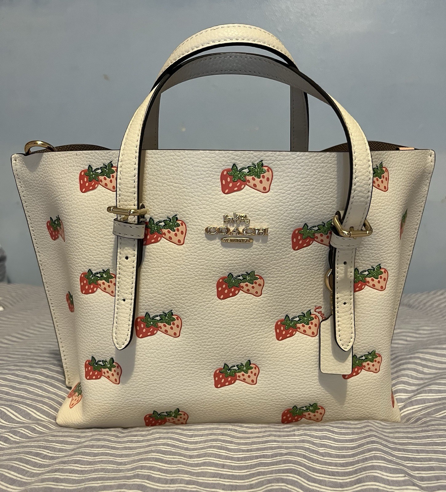 Coach Mollie Tote 25 with Strawberry Print