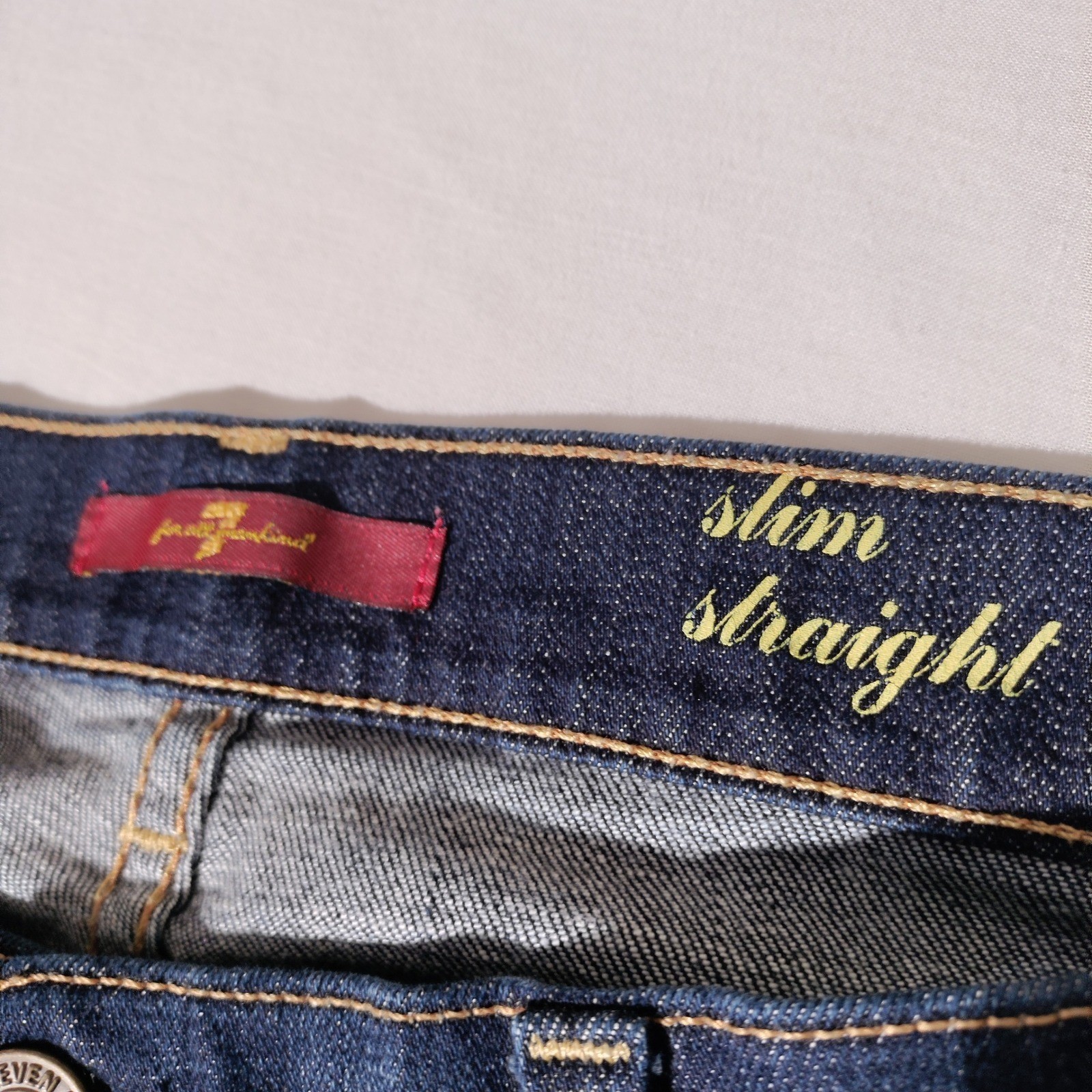 7 For All Mankind Slim Straight Jeans Size 30 (30.5″x26″ Actual) Made in USA