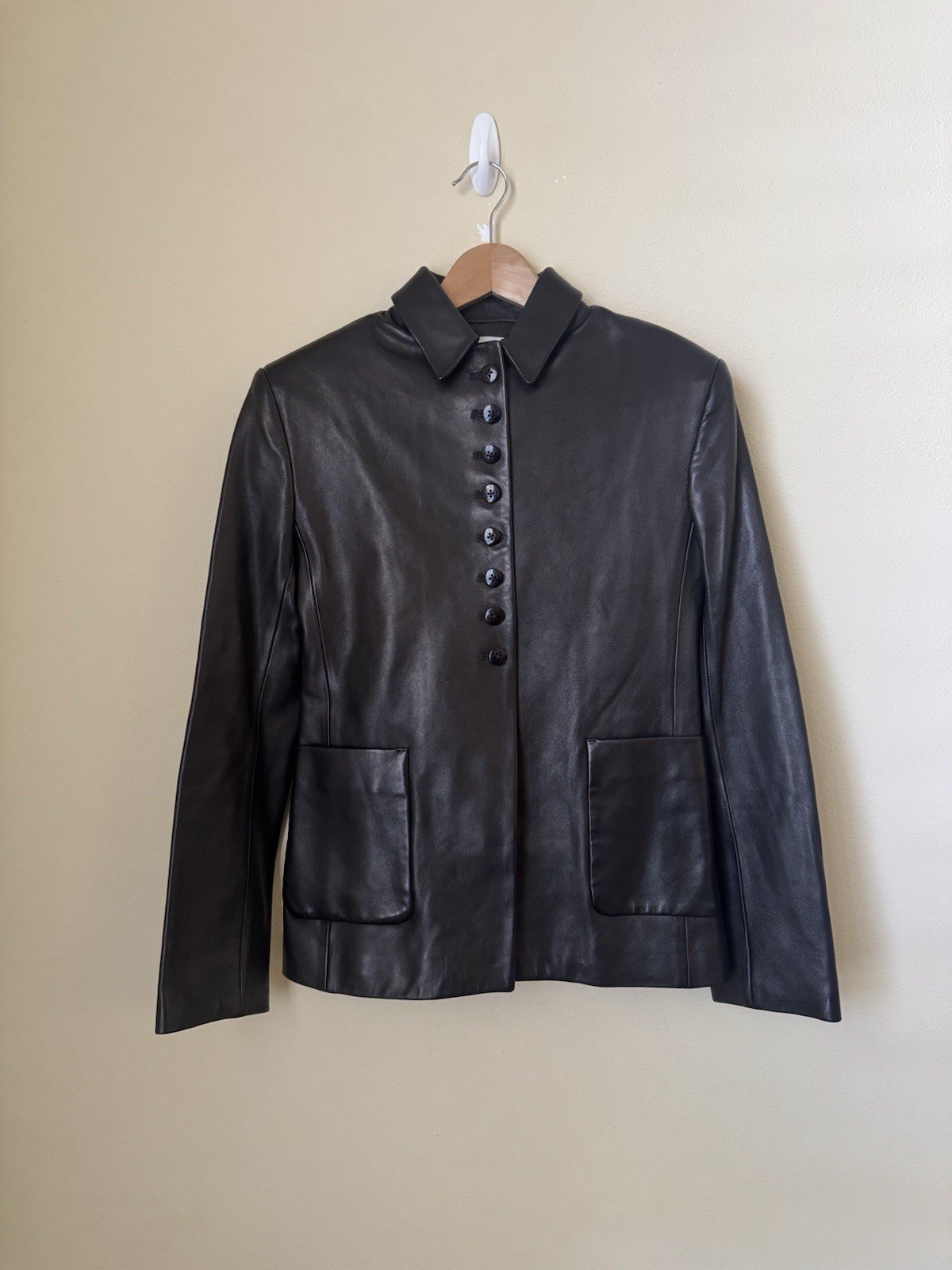 Kallmeyer Warner Blazer Jacket Lambskin Leather Black XS