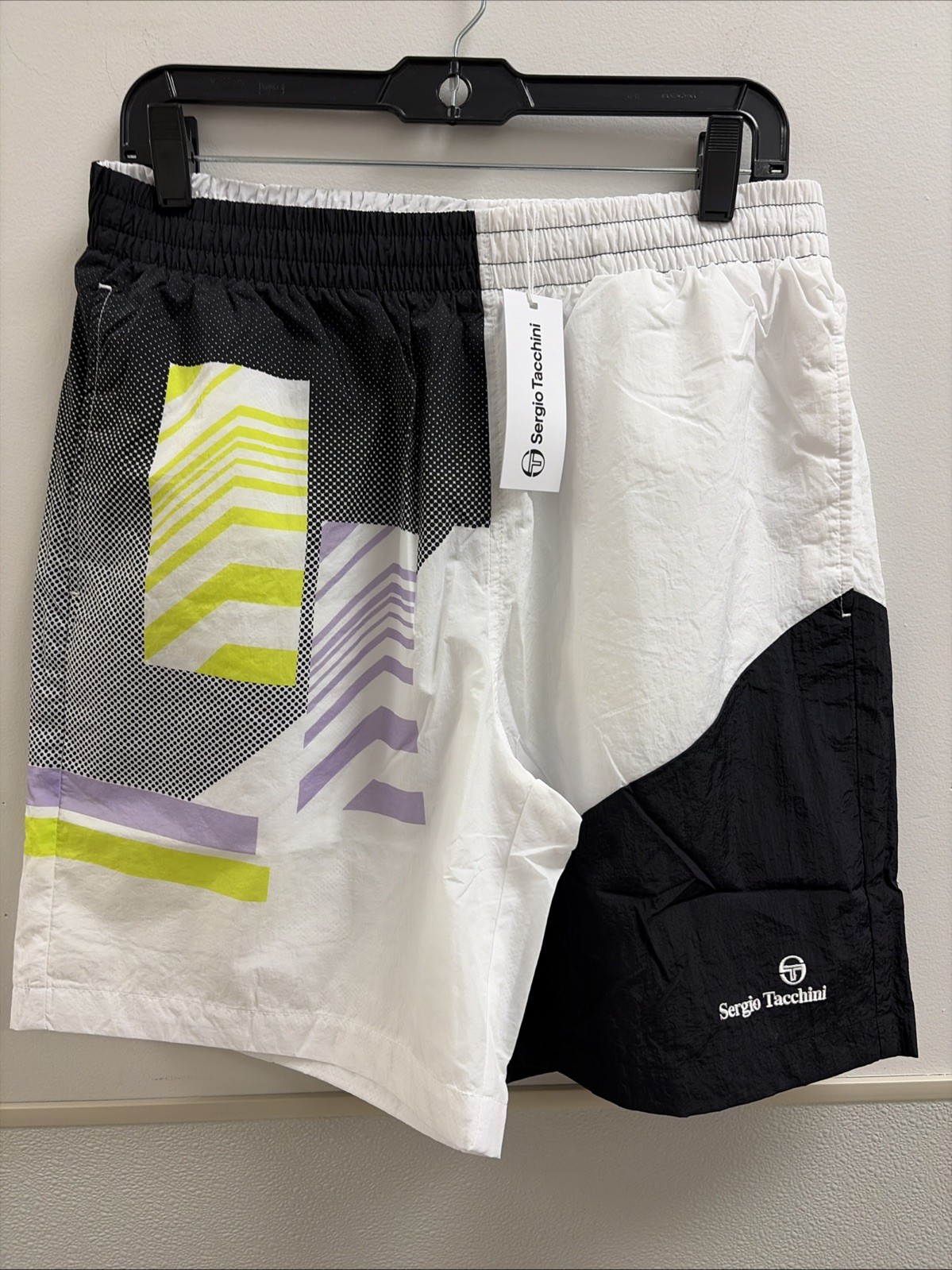 Sergio Tacchini Checkered Print Shorts 2X Black/White Multi