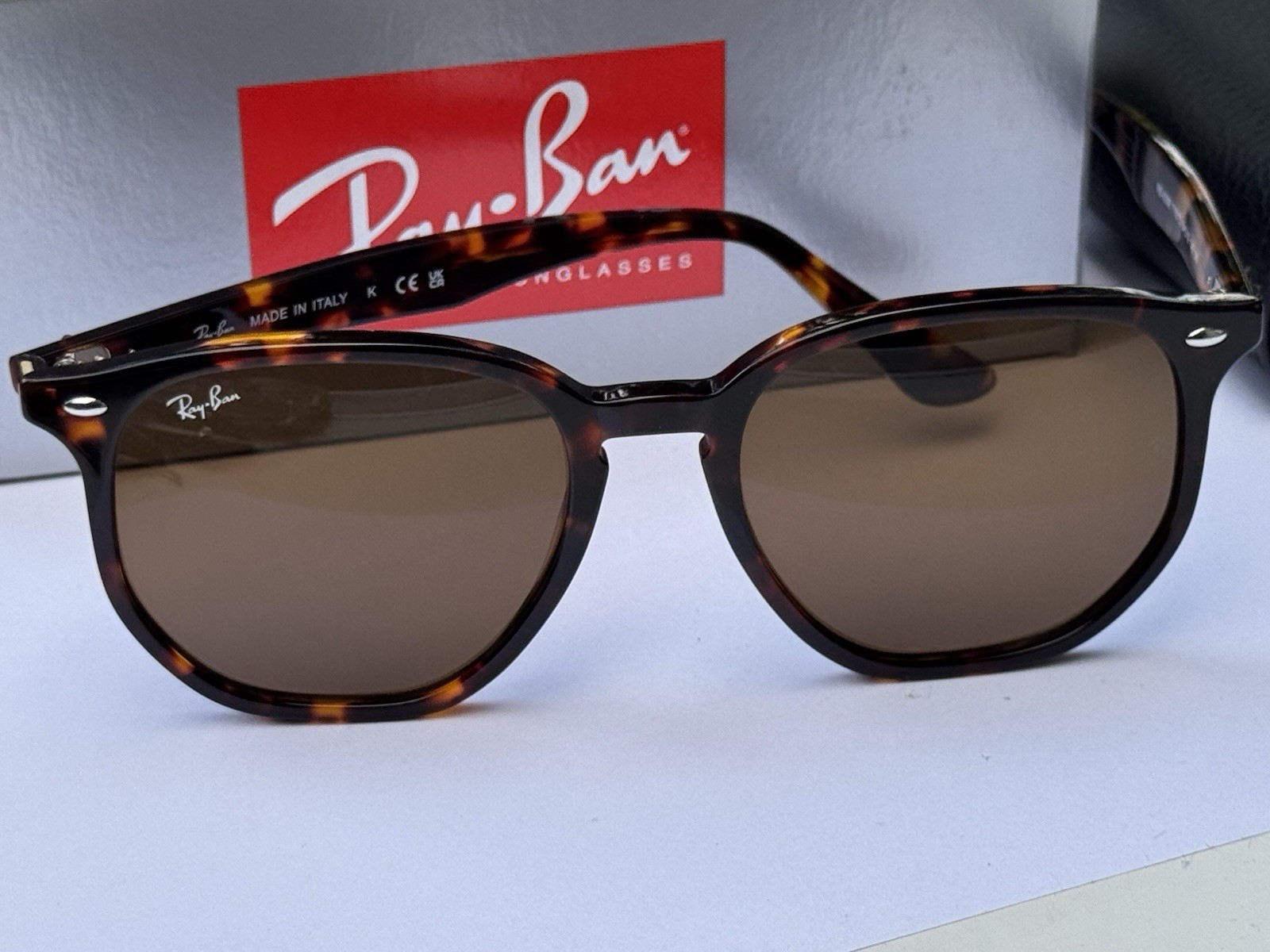 NEW Ray-Ban RB4306 710/73 Polished Light Havana/B-15 Brown Sunglasses 54mm