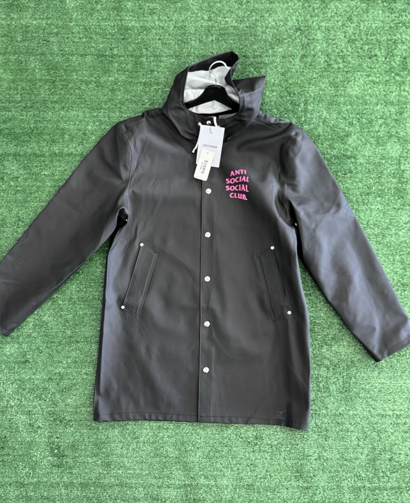 SIZE XXL -Anti Social Social Club ASSC X Stutterheim Raincoat AUTHENTIC NEW