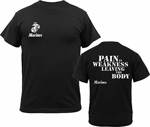Black USMC Marines Pain Is Weakness Leaving The Body T-Shirt Double Sided Tee