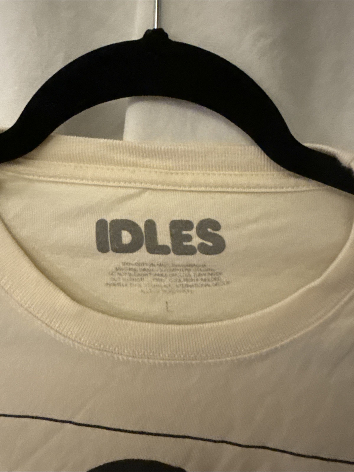 IDLES Caught Stealing Band T-Shirt Men’s Large Cream Graphic Punk Rock Tour Tee