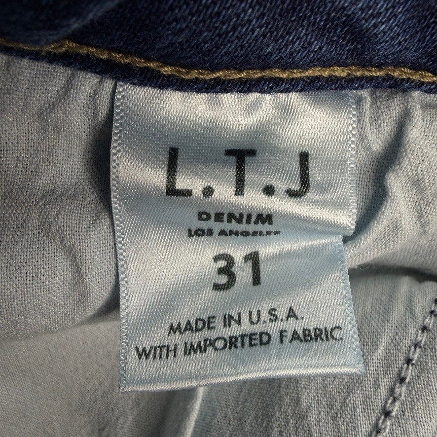 LTJ Denim Jeans Womens Size 31 Blue Paola Wide Leg High Rise Frayed Hem