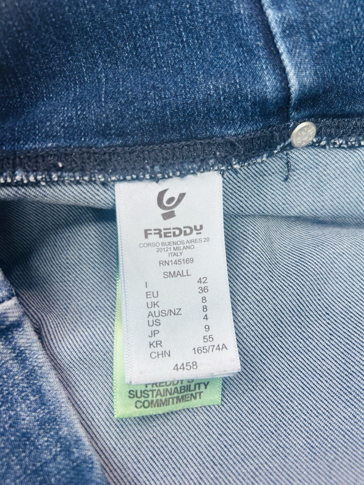 Freddy WR.UP Snug Jeans High Waisted Shorts Dark Blue Blue Stitching Small