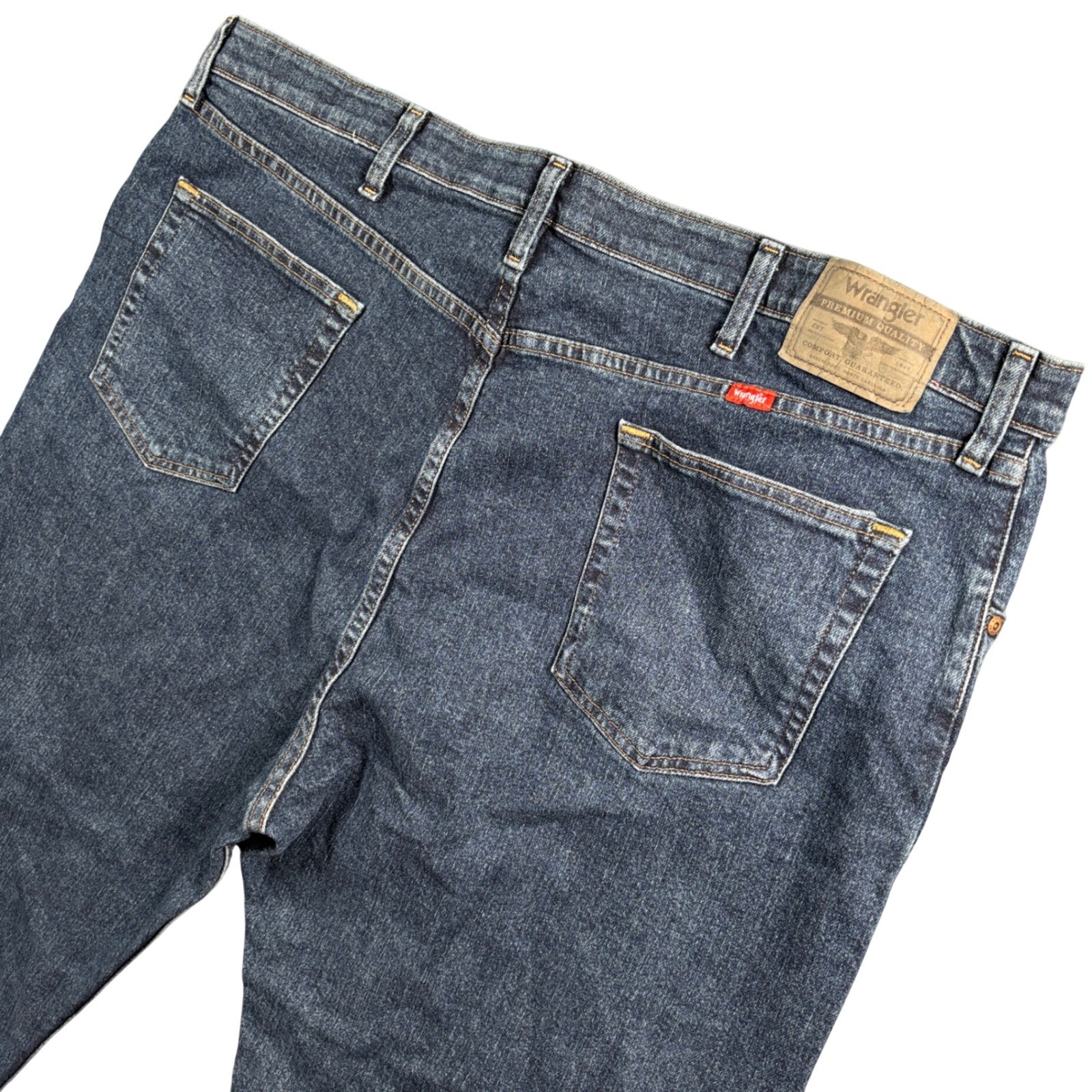Wrangler Regular Fit Jeans Men 44×28 (Tag 44×30) Dark Wash Comfort Flex Waist
