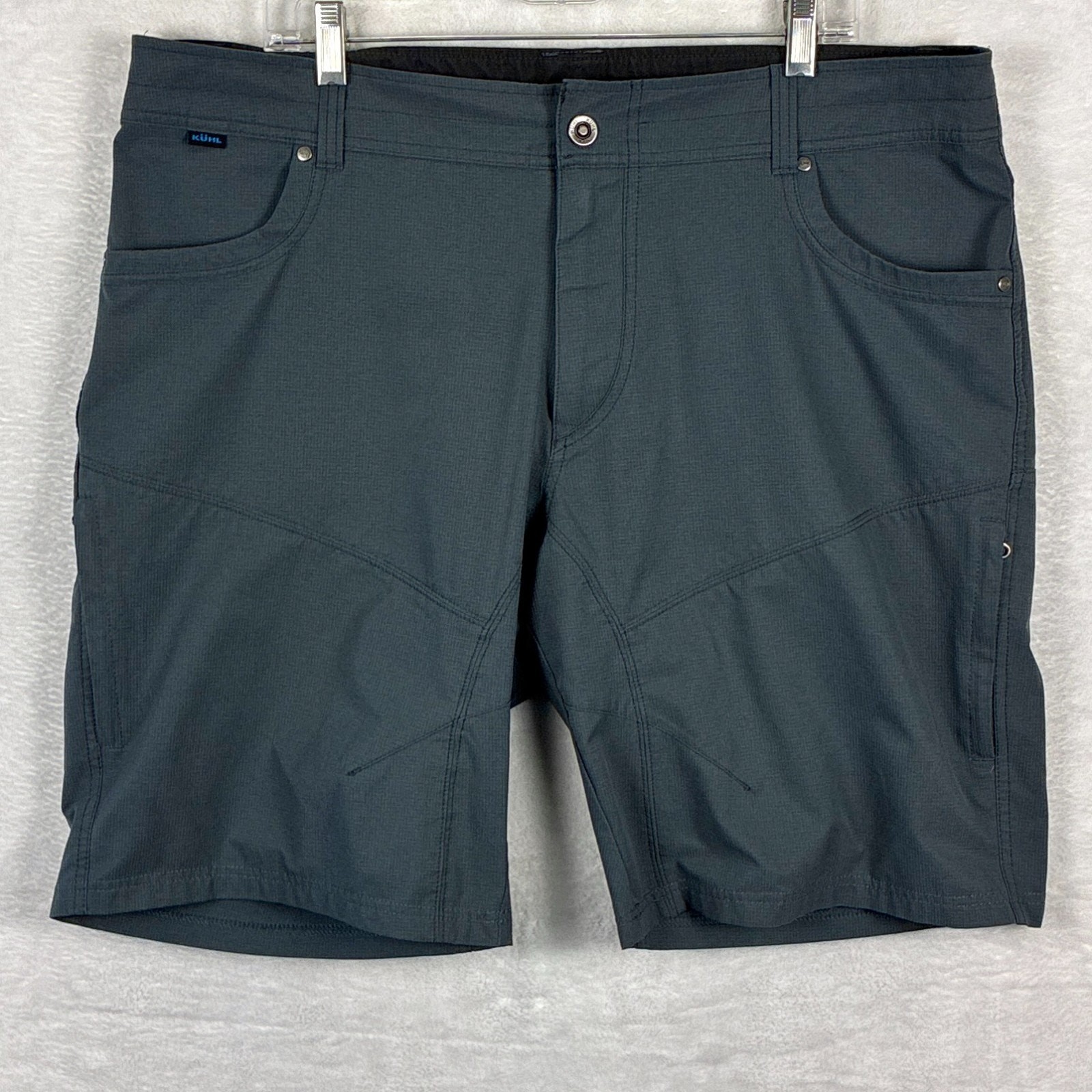 Kuhl Shorts Men 40 Gray Silencr Cargo Ripstop Hiking Backpacking Trekking Preppy