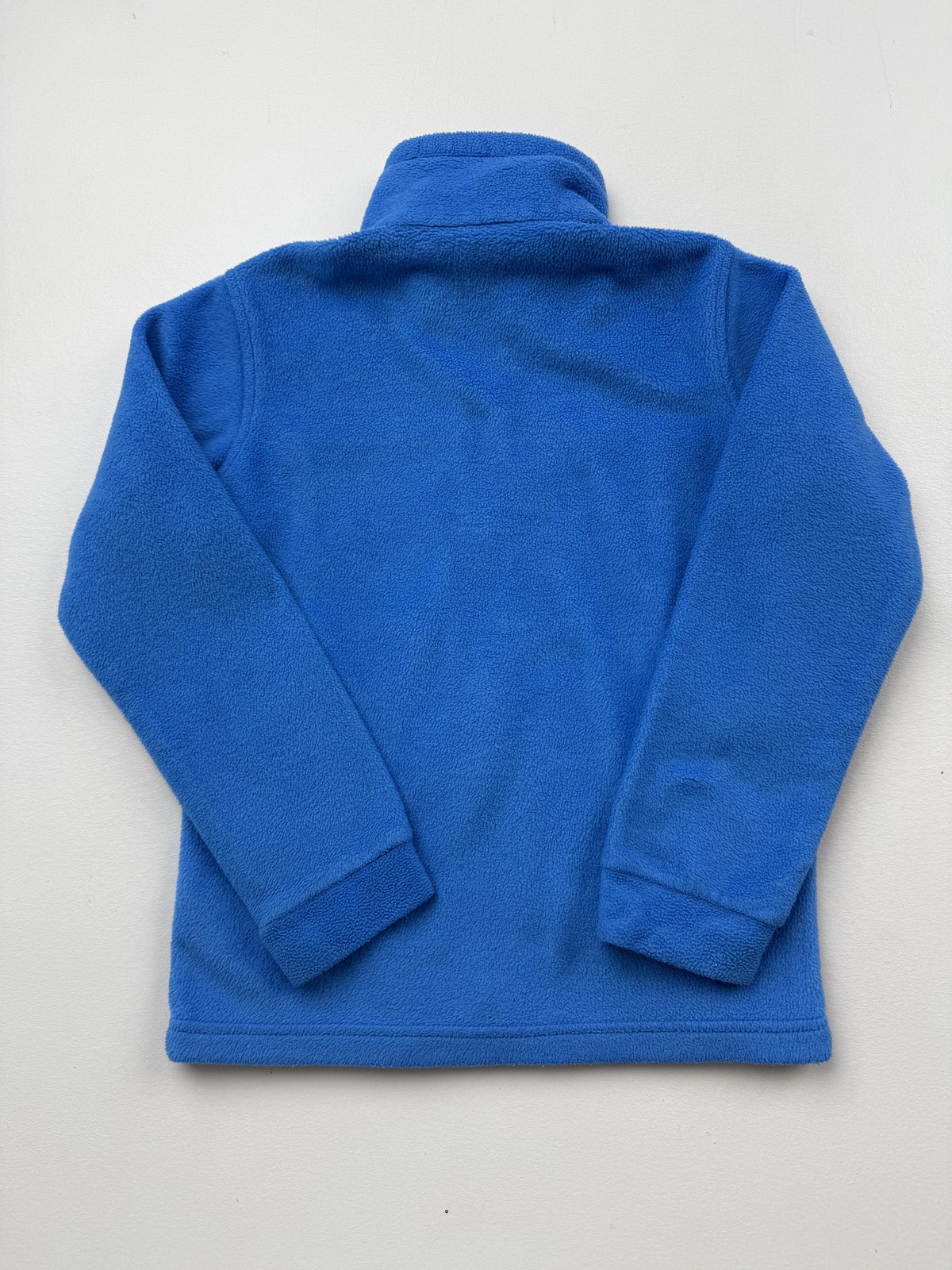 Columbia Fleece Jacket Youth Small Blue Full Zip Mock Neck Pockets Outdoor Warm
