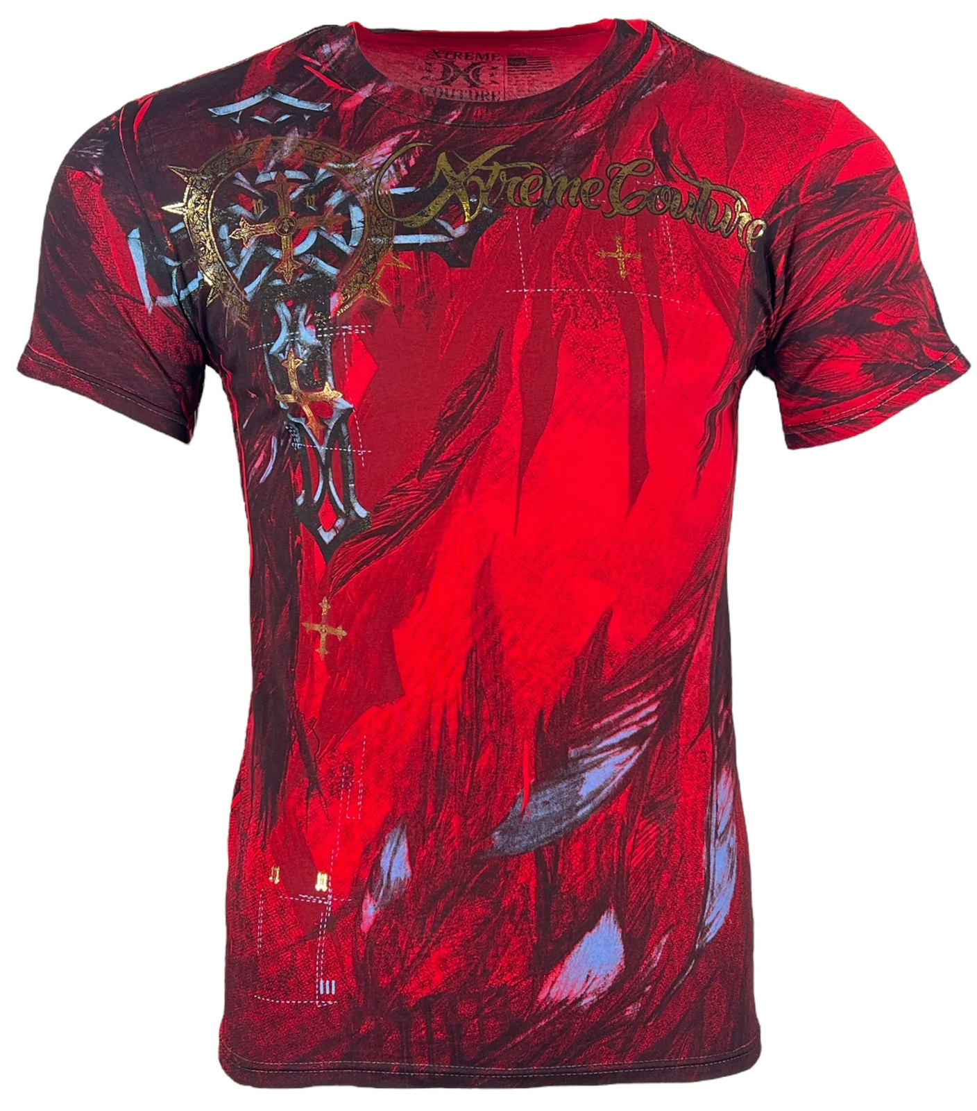 Xtreme Couture By Affliction Men’s T-Shirt Dark Doman Biker Red Tattoo S-5XL