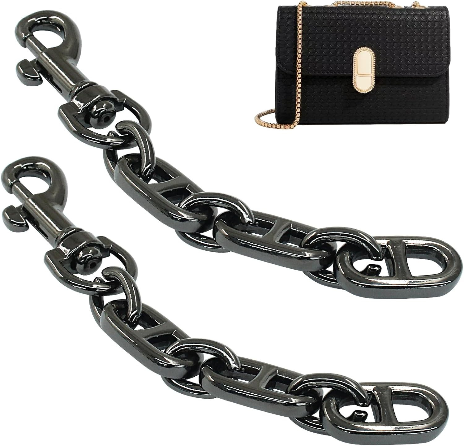 2Pcs Purse Strap Extender, 4.7 Inch Bag Extender Chain, Metal Chain Strap Extend