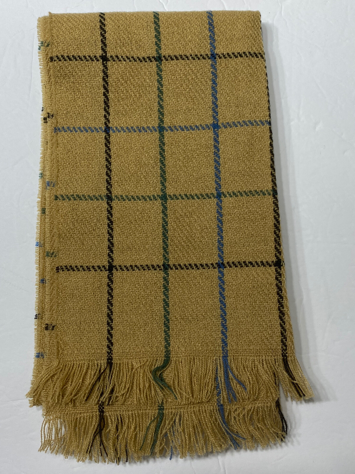 100% Acrylic Striped Fringe Scarf Made In Japan 12 1/2” X 50”