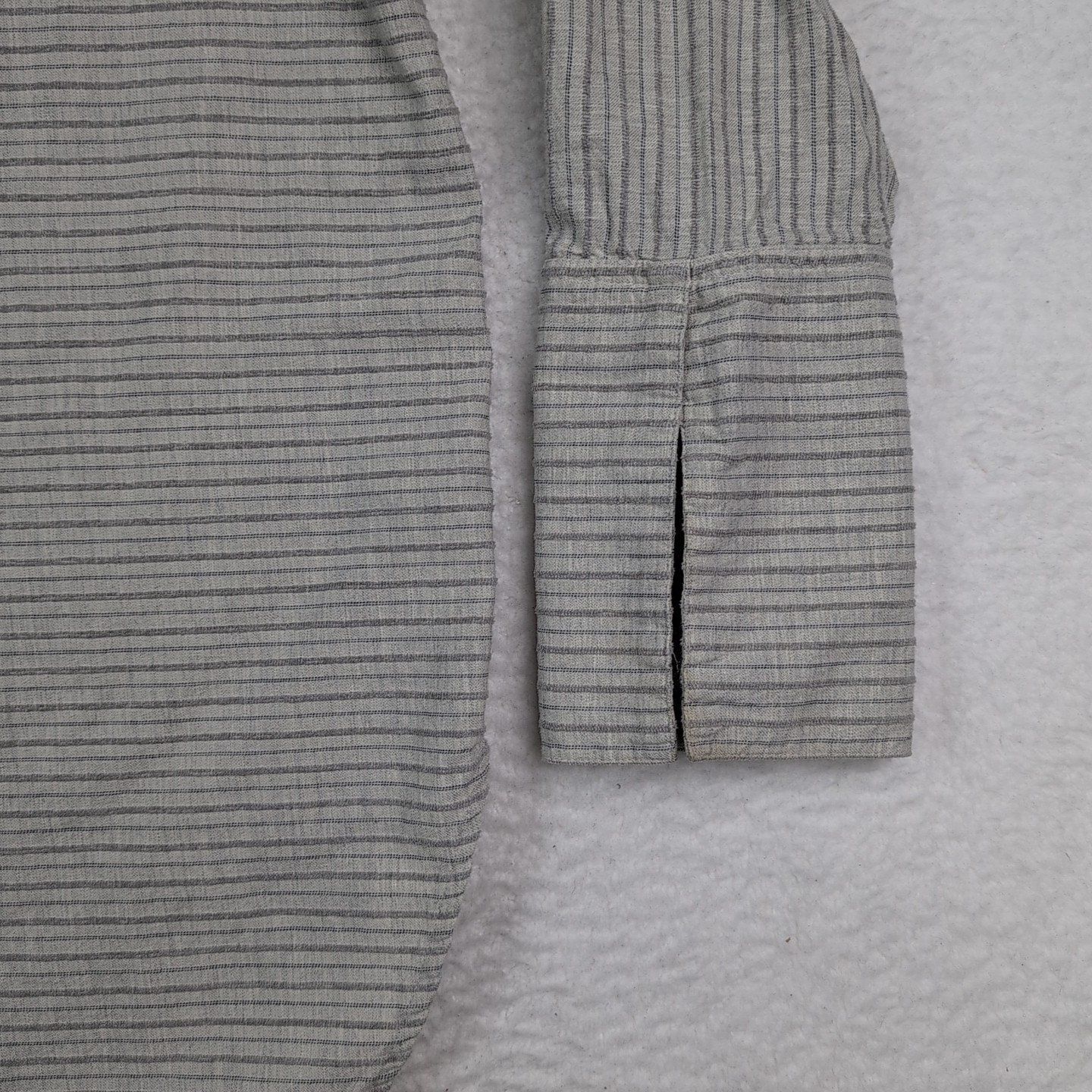 Madewell Split Cuff Tunic Top Striped Long Sleeve Weathered Concrete Women’s M