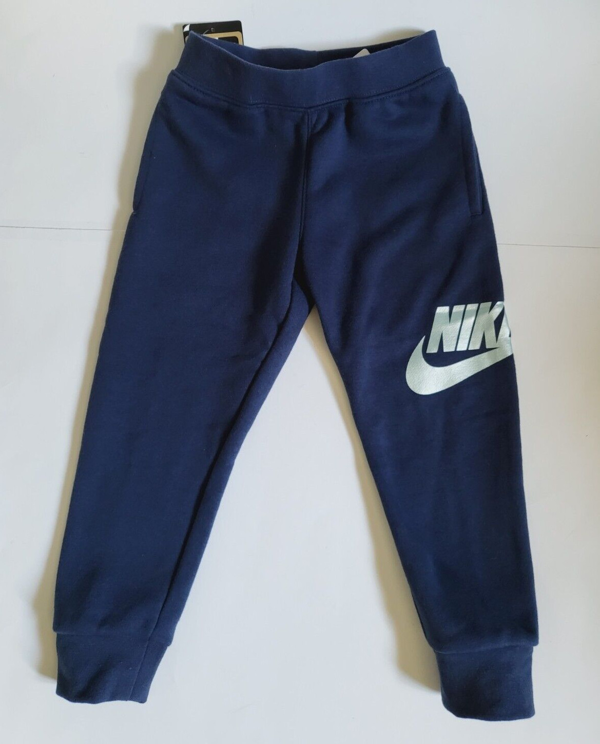 NIKE Boys Fleece Joggers Sweatpants Swoosh Logo Size 3T 4 5 6 7 Navy Black Red