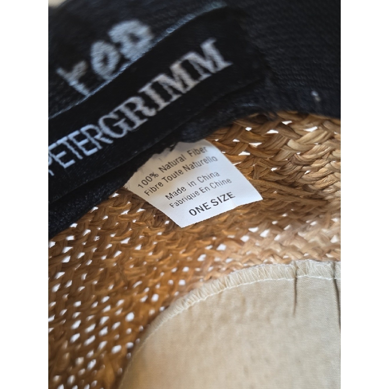 Peter Grimm Natural Brown Straw Fedora Panama Hat with Tan Band One Size