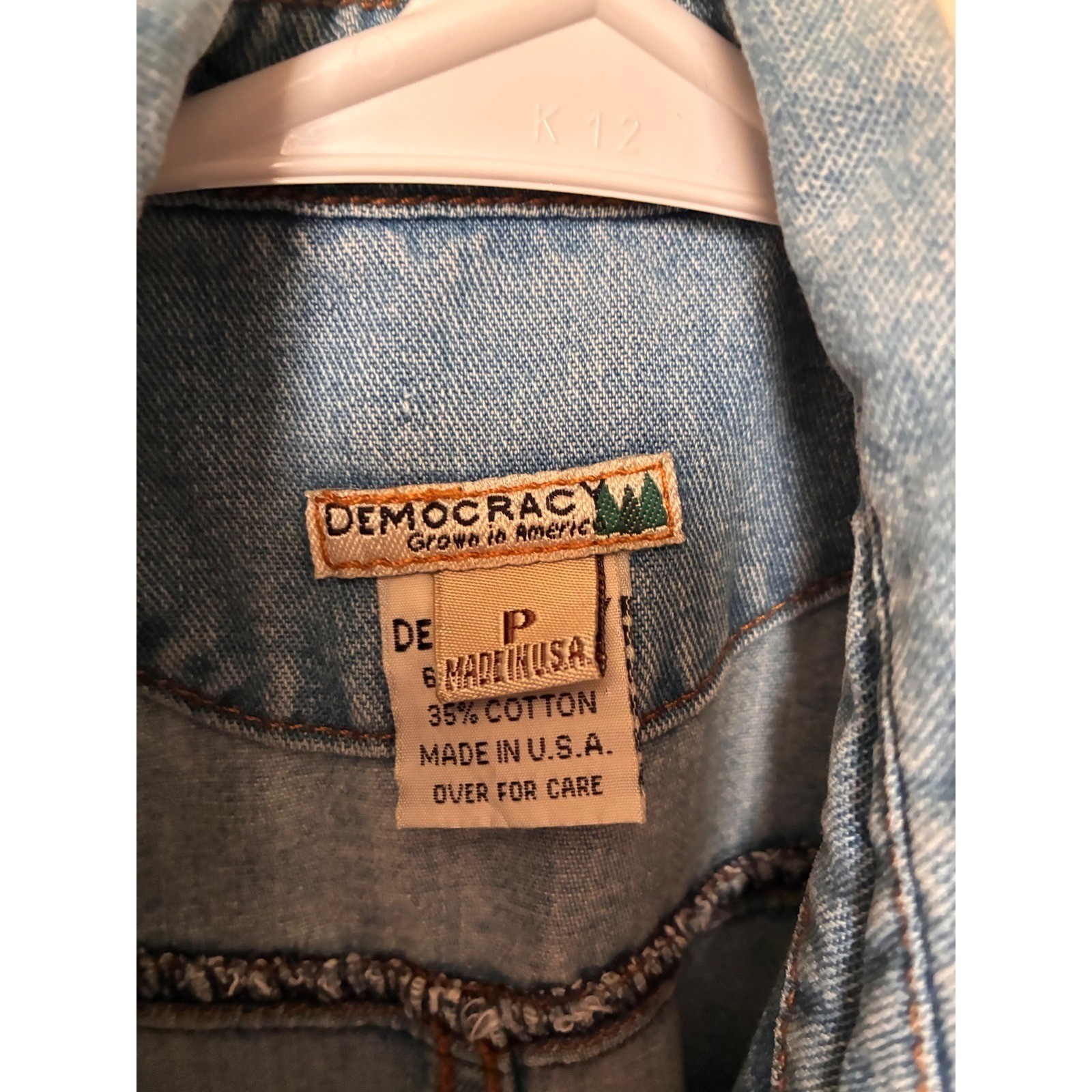 Democracy Womens Blue Denim Vest Made in USA size P