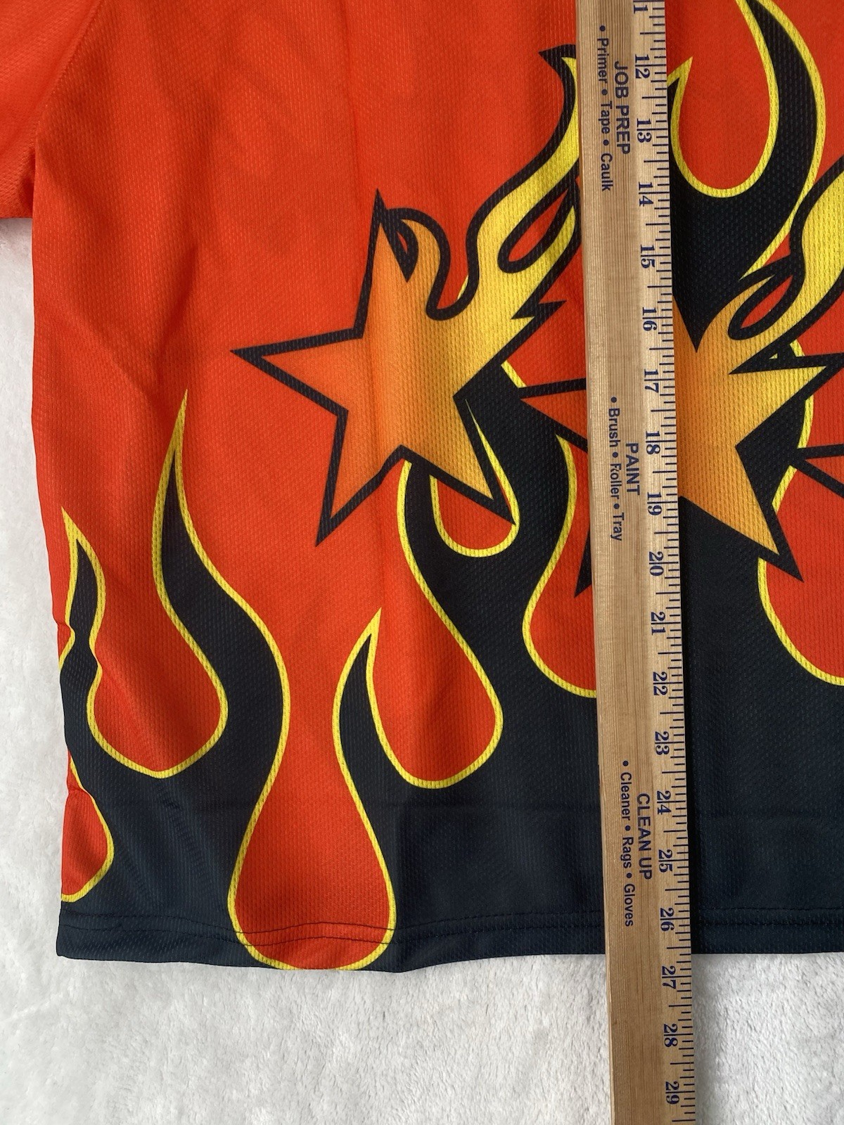 MNML Shirt Men’s Medium Red Underworld Moto Long Sleeve Flames Graphic $68