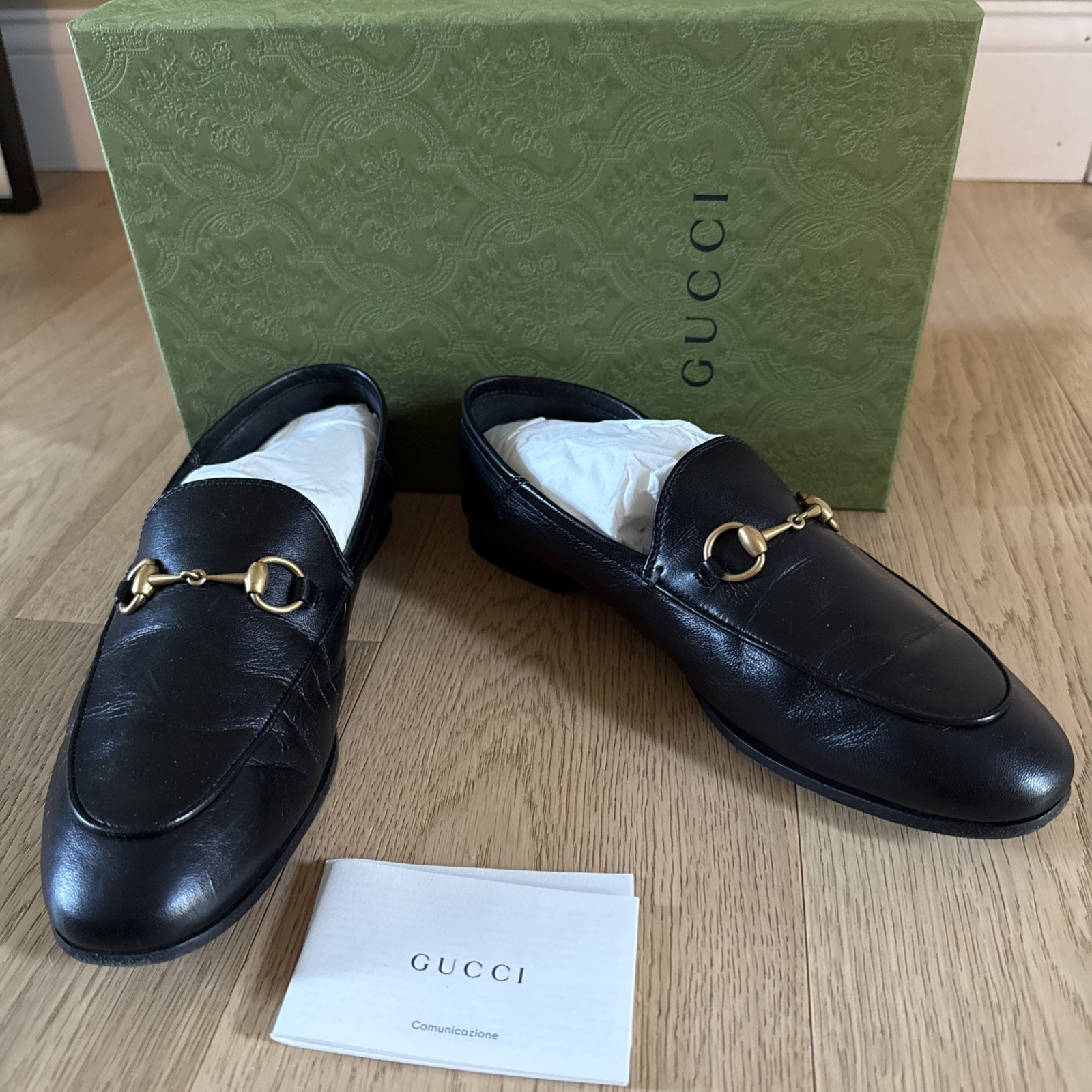 Gucci Brixton Jordaan Princetown horsebit leather loafers 38