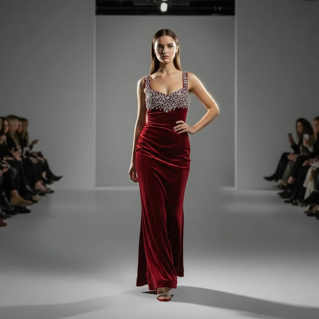 Velvet Vixen: The Berry Divine Evening Gown