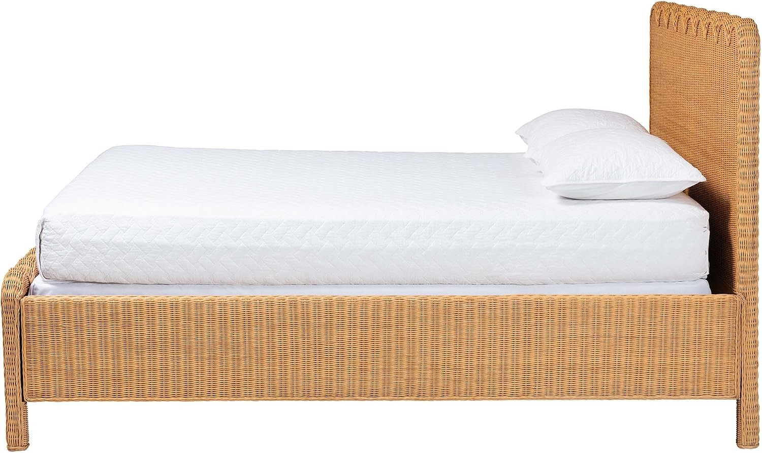 Maritza King Bed Frame – Handwoven Rattan with Boho Coastal Style