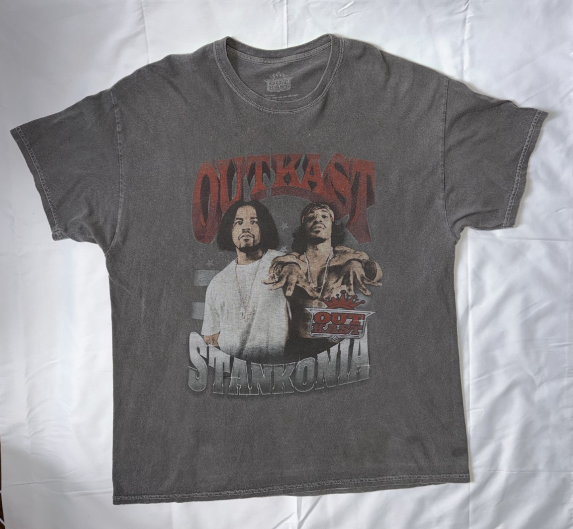 Outkast Stankonia Vintage Wash Graphic T-Shirt Charcoal Gray Men’s Large Tee