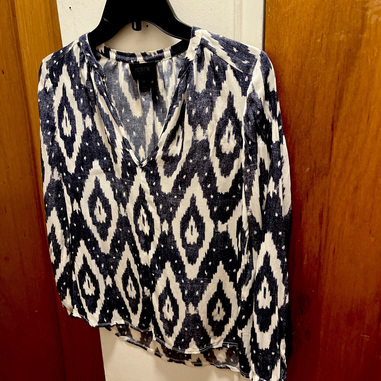 “ J. Crew Collection Navy And White Blouse Size 00
