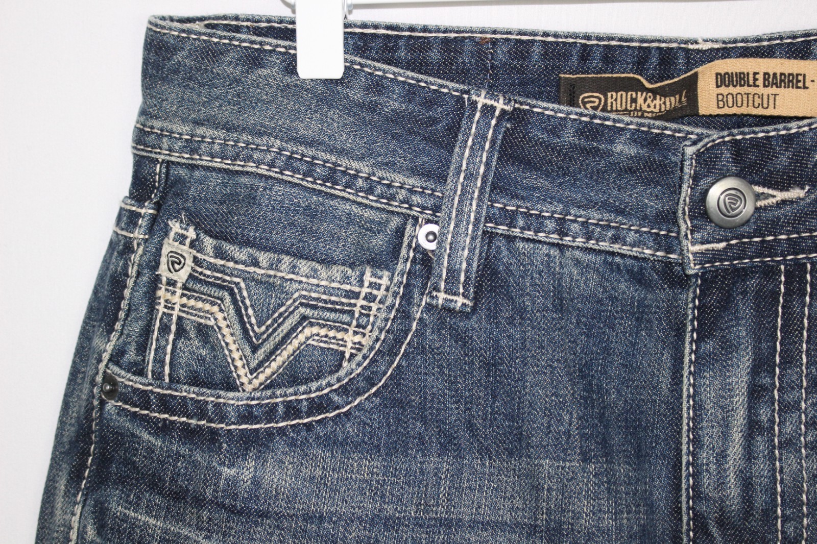 Rock & Roll Denim Men’s Double Barrel Relaxed Boot Cut Jeans Medium Vintage
