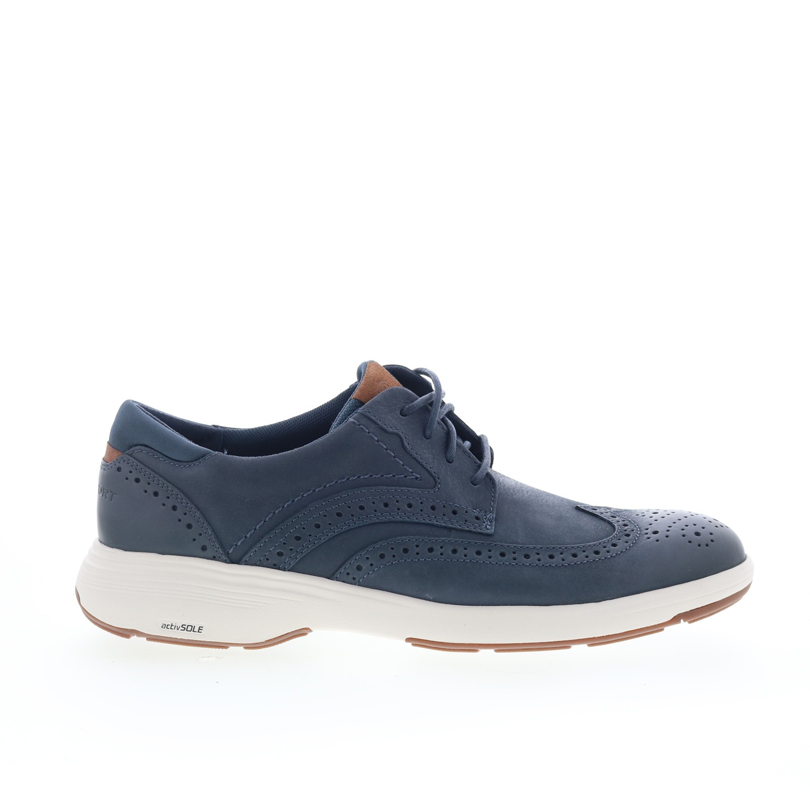 Rockport Noah Wingtip Mens Blue Leather Oxfords Wingtip & Brogue Shoes
