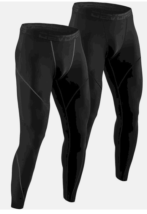 DEVOPS 2 Pack Men’s Thermal Compression Pants, Athletic Leggings SZ: LARGE