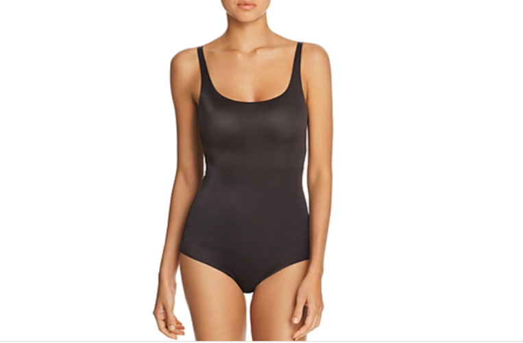 TC Fine Intimates No-Side Show Shapewear Bodysuit Black Size S 0218
