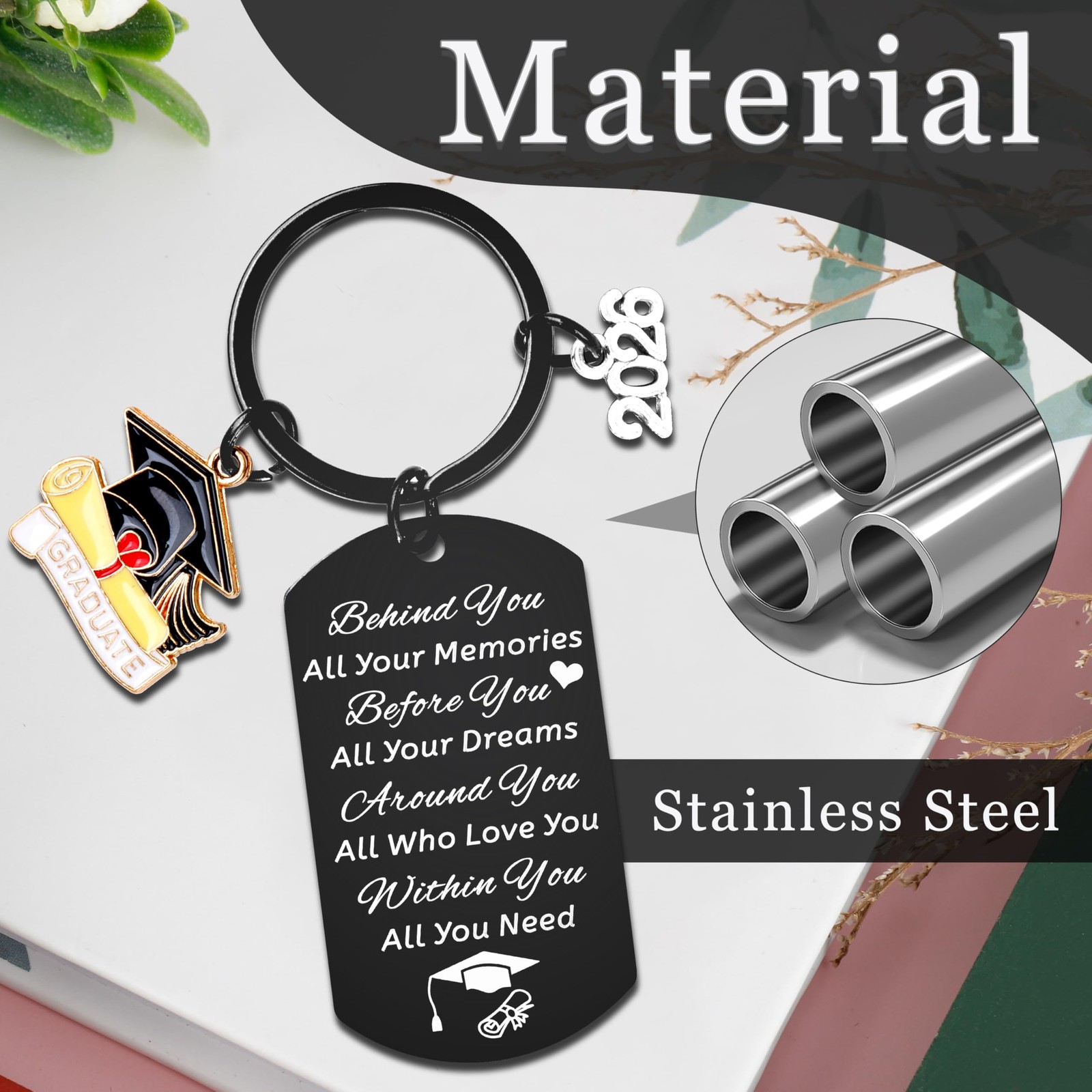 2026 Graduation Gift for Him Her Class of 2026 Graduation Keychain, Inspirat…
