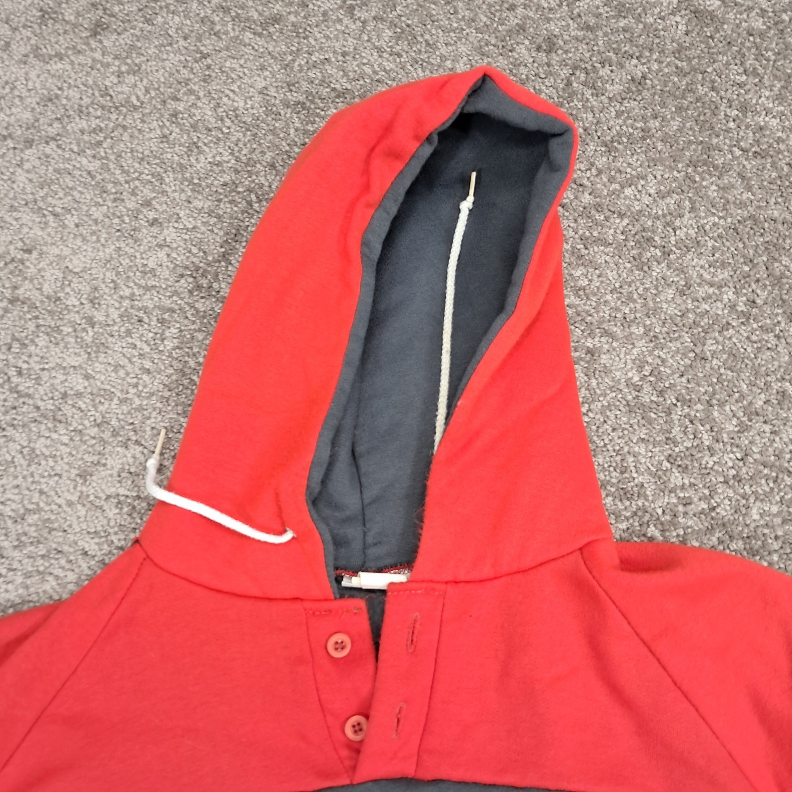 Vintage Mac Gregor Men’s 1/4 Button Up Hoodie Red X-Large