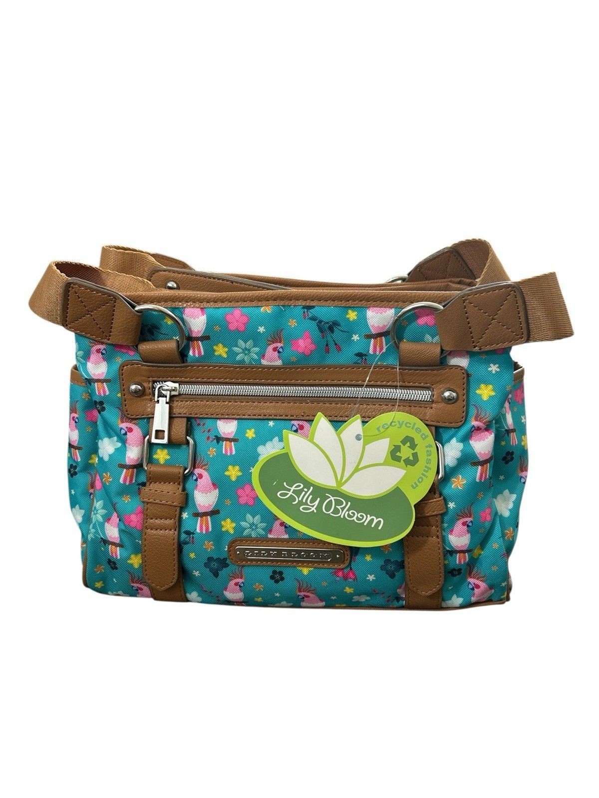 LILY BLOOM Landon Satchel Parrots In Paradise 3 Compartments Eco Friendly NWT