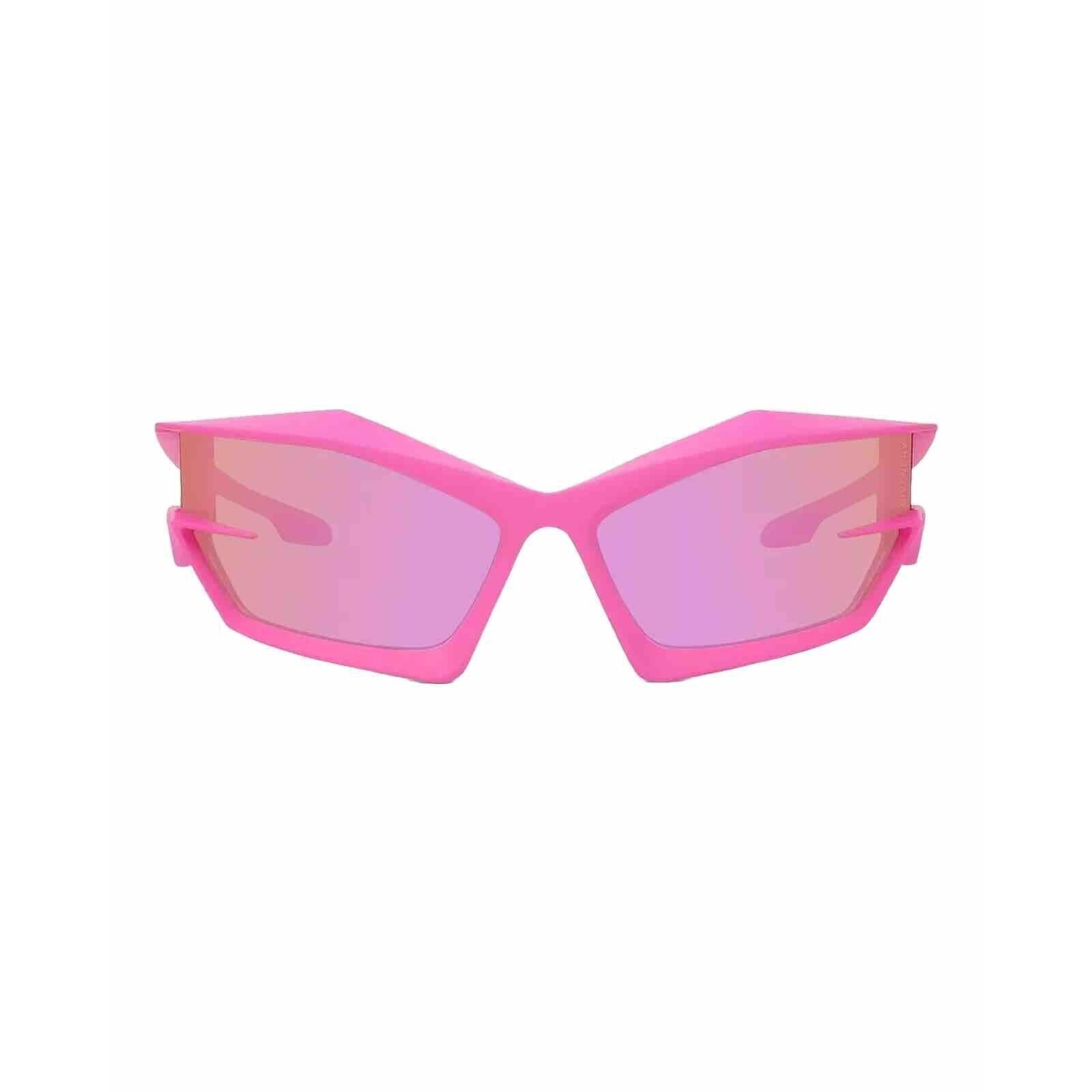 Givenchy Giv Cut GV40049I 73Y Wrap Sunglasses Matte Pink Violet Mirror Authentic