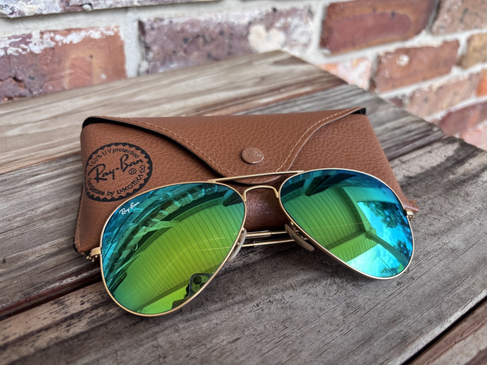 Ray-Ban Aviator Sunglasses RB3025 58-14mm Gold Frame & Green Flash Lenses 112/19