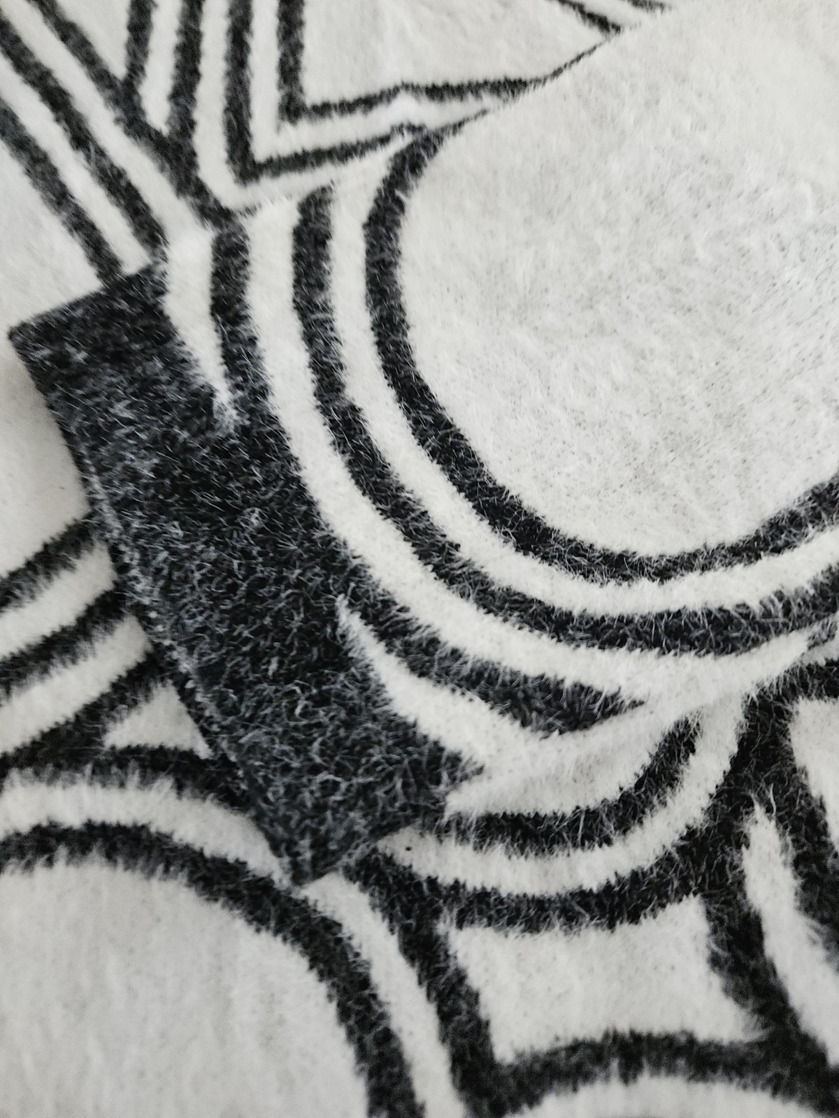 LOVE + LUXE Long Cardigan Black + White Fuzzy Eyelash Knit Women’s XL NWOT