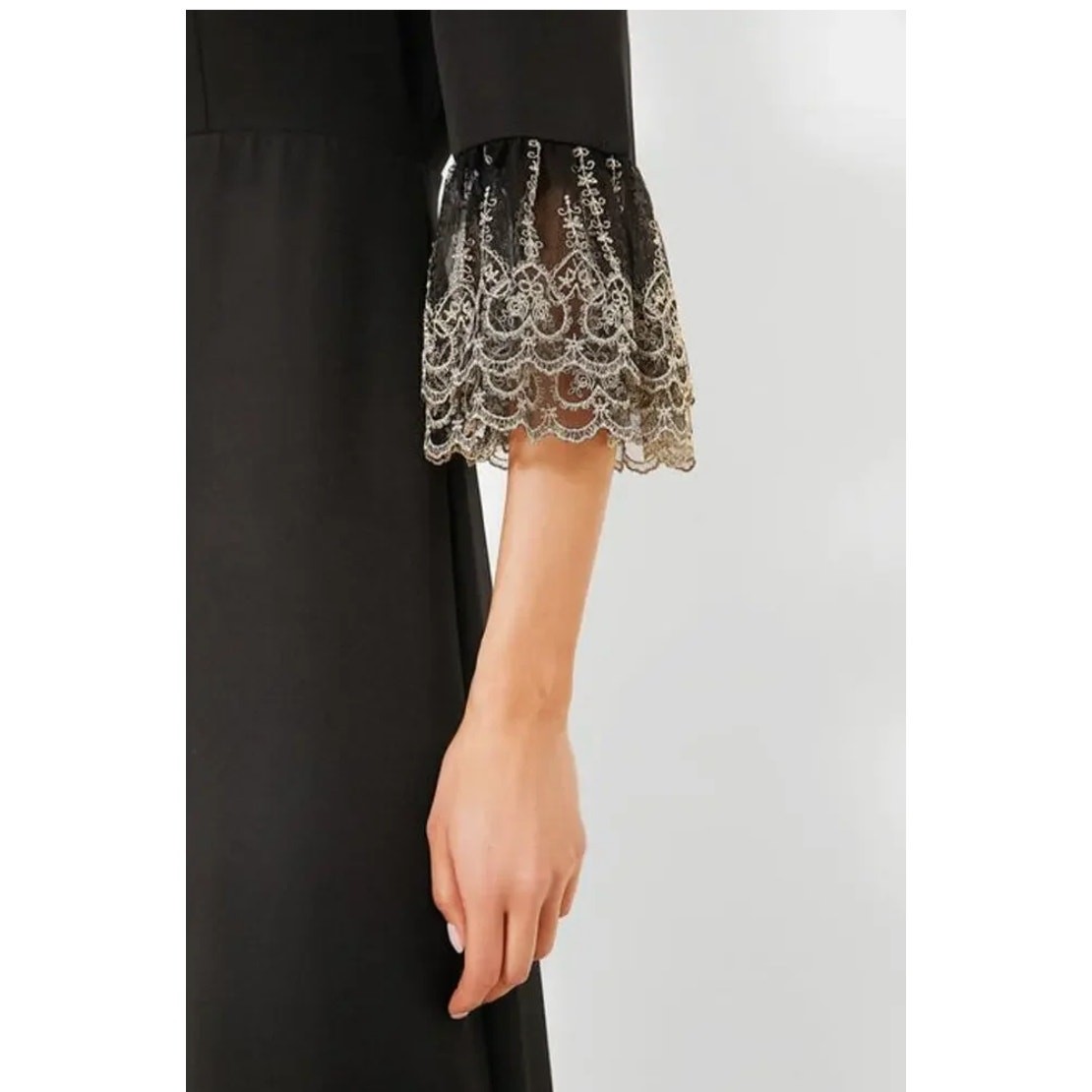 pomander place tuckernuck black with gold detailing lillith dress women x-small
