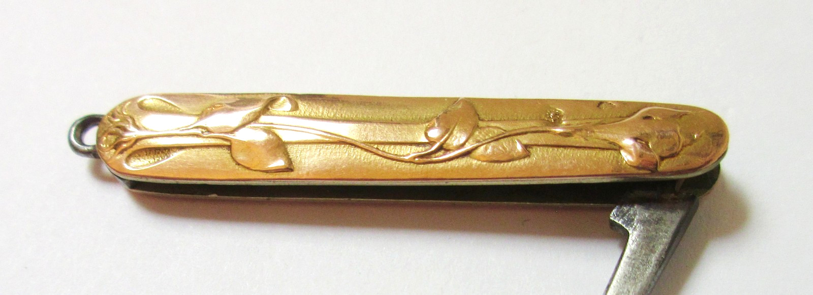 Antique Glove Button Hook 14k Art Nouveau Flowers