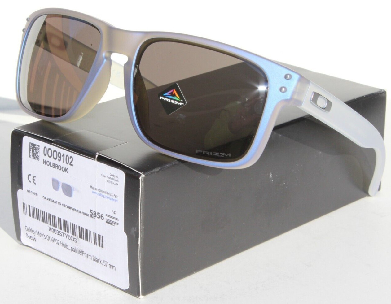 OAKLEY Holbrook Sunglasses Matte Stonewash Opaline/Prizm Black OO9102-X8 NEW