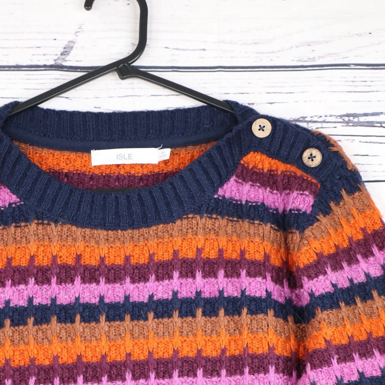 EWM Fair Isle Knit Jumper Womens M Patterned Sweater Colourful Fisherman
