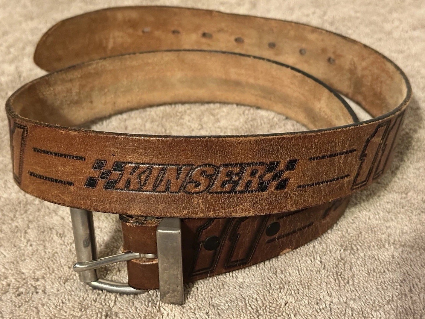 VTG Steve Kinser #11 Genuine Leather Belt IROC World Of Outlaws Sprint Car 32/34
