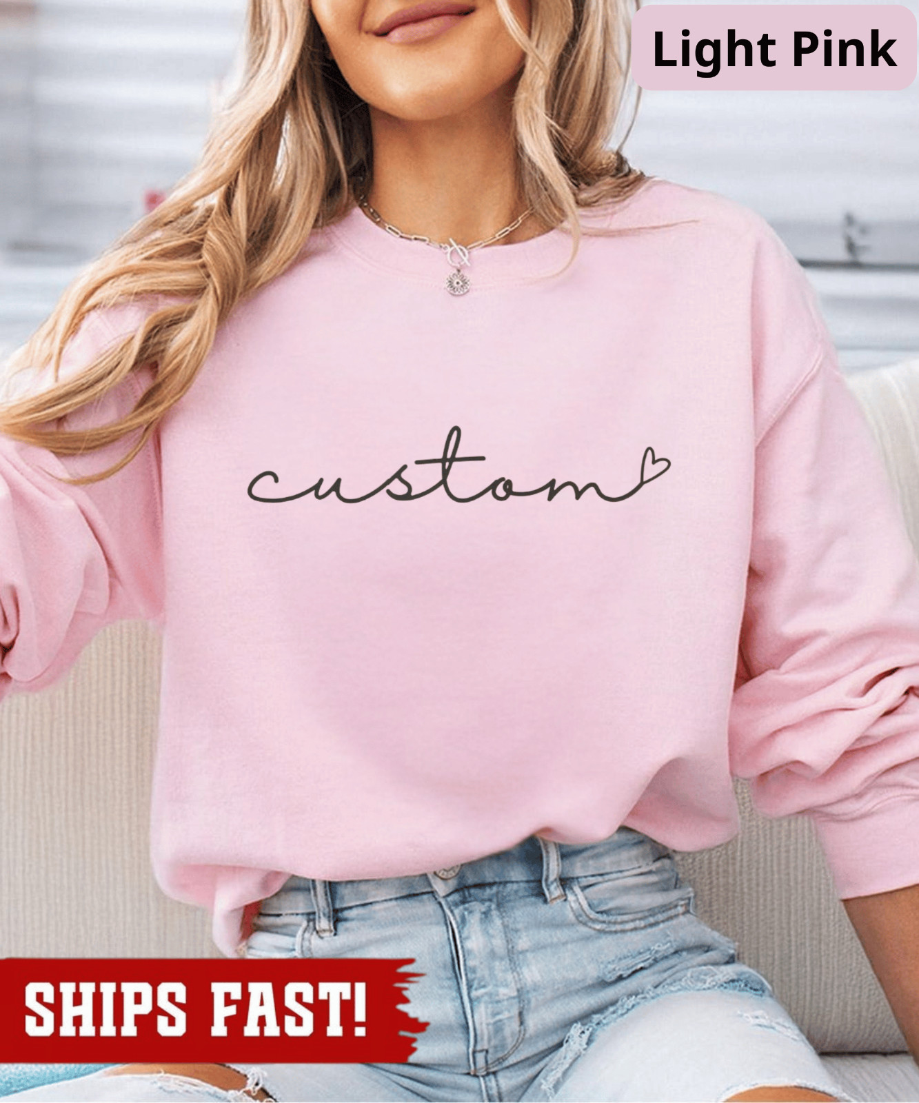 Custom Sweatshirt, Personalized Cursive Text Crewneck, Grandparent Customized Pu