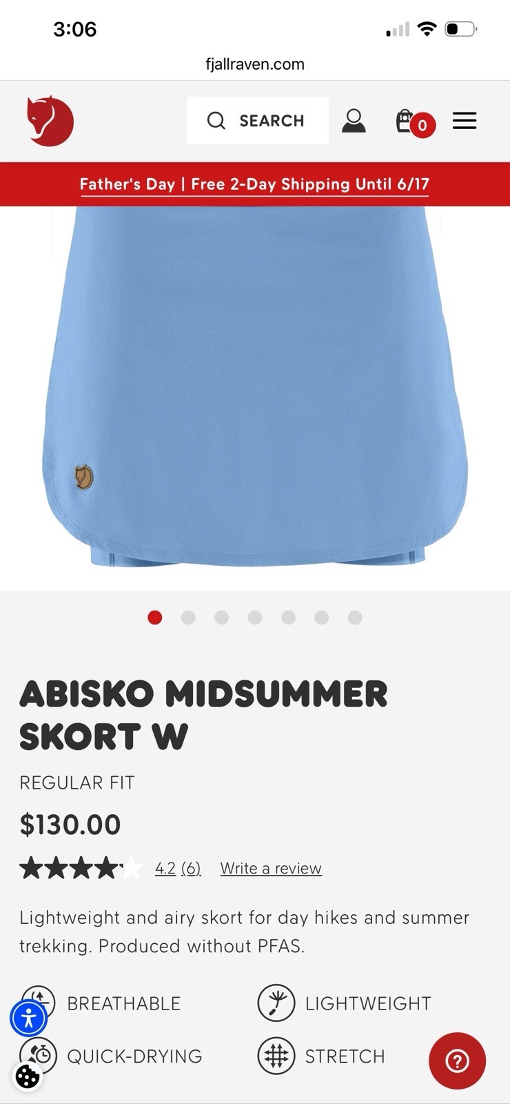 NEW Fjallraven Abisko Midsummer Skort Qty 2