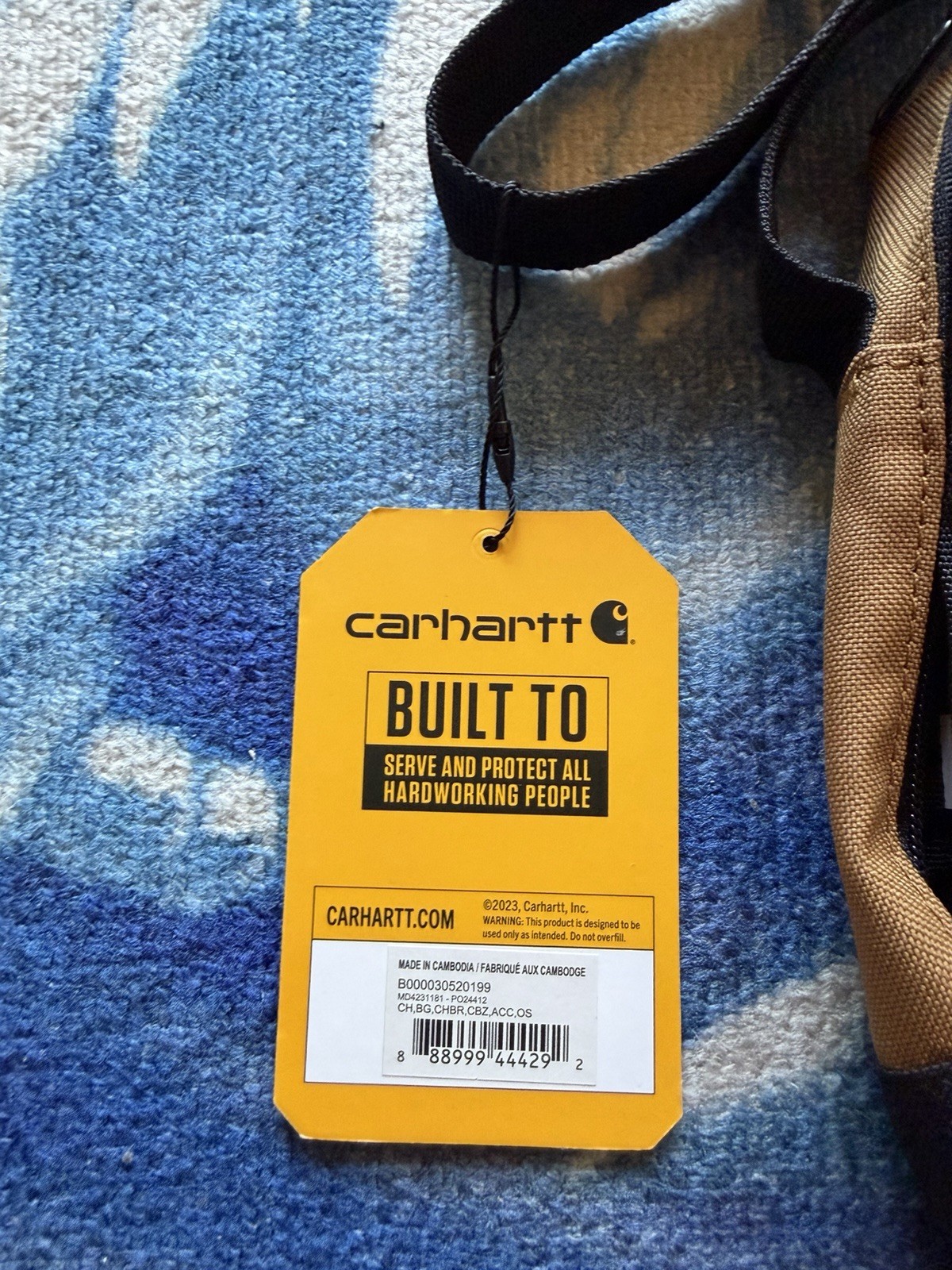 NWT Carhartt Men’s Sling Bag Sling Crossbody Backpack Side Bag Brown Tan Zipper