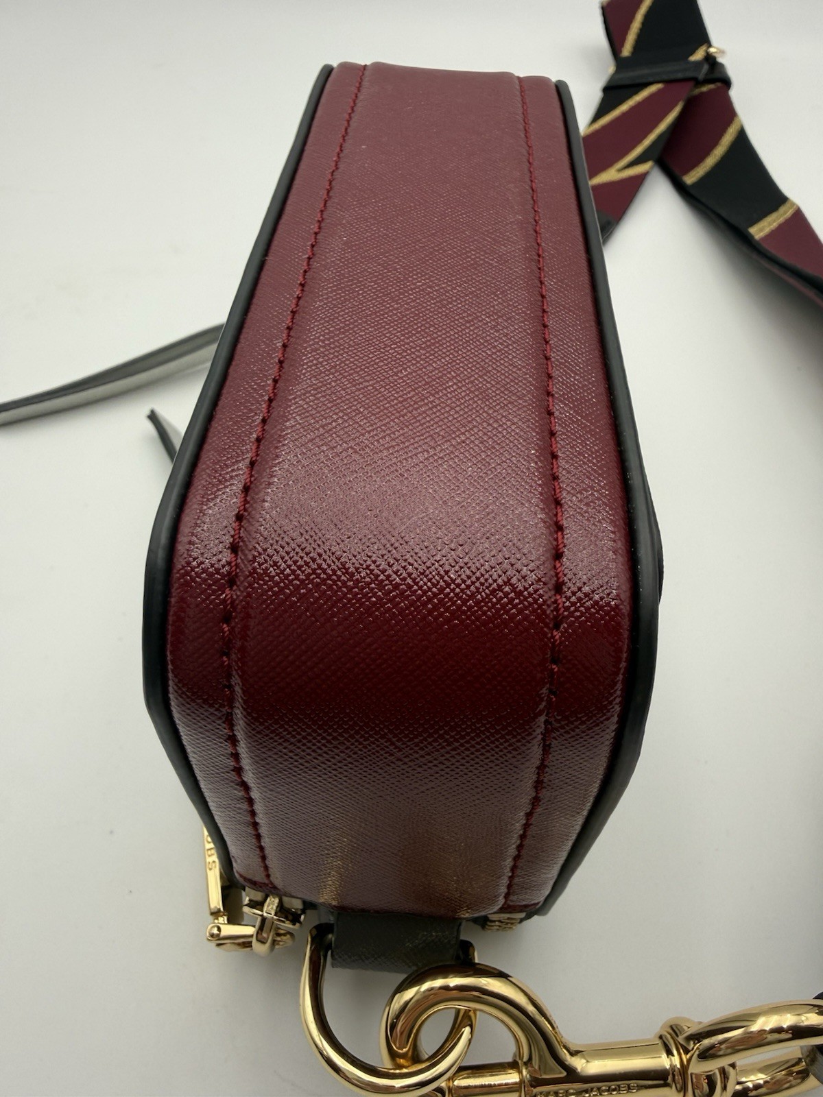 Marc Jacobs Snapshot Colorblock Crossbody Silver Black Red Double Zip Strap