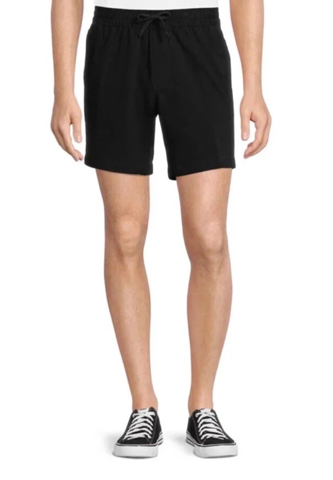 George Men’s Woven Pull On Shorts Black Elastic Waist 2XL (44-46) 7” Inseam NWT