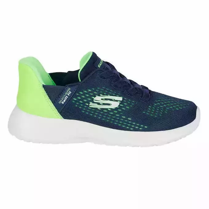 New With Box!Skechers Kids Hands Free Swift Fit Sneaker Shoes, Black/Navy