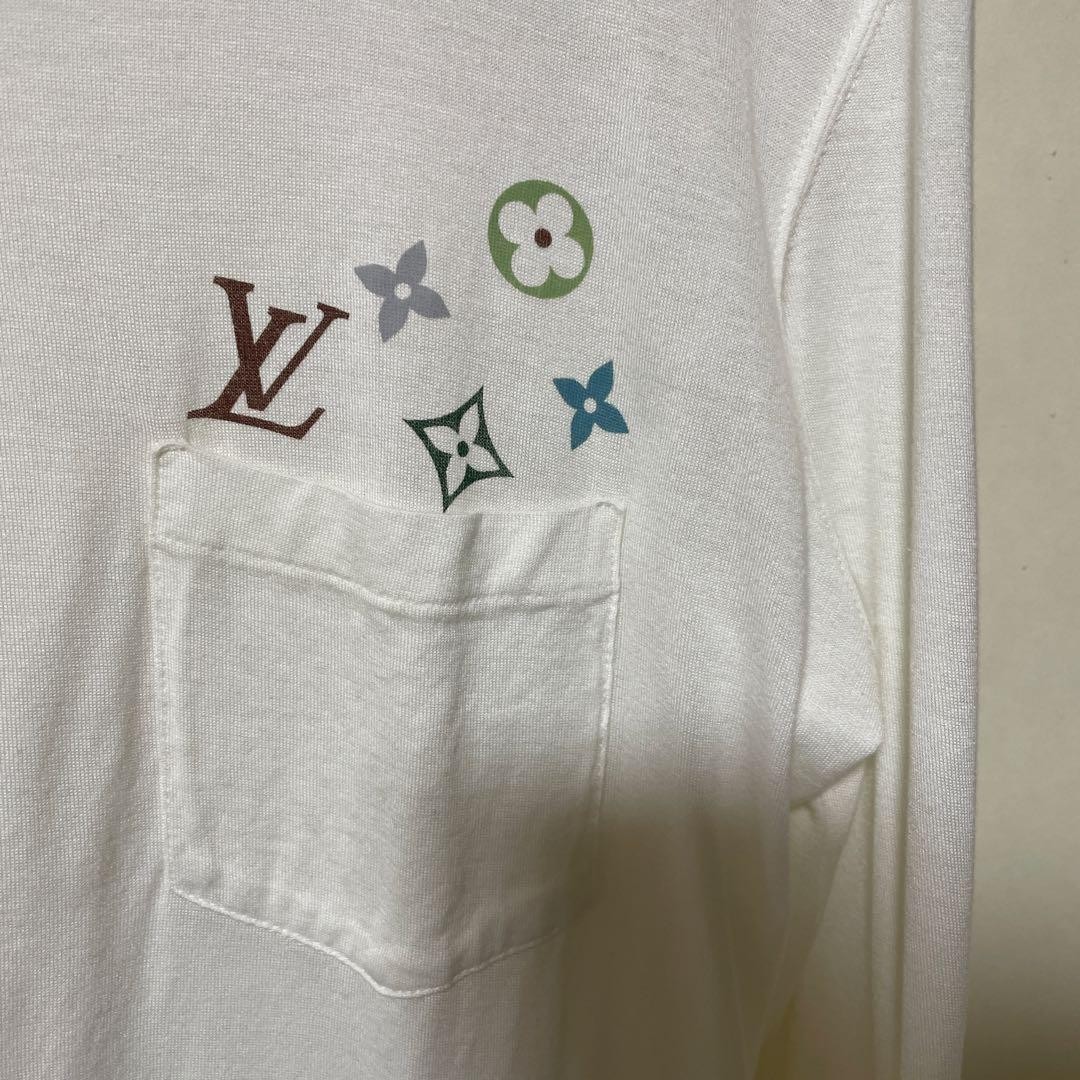 USED LOUIS VUITTON MULTICOLOR MONOGRAM POCKET LONG-SLEEVE T-SHIRT, SIZE VERYGO